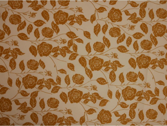 Printed Cotton Poplin Fabric -  Golden Rose